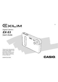 Casio Exilim EX S 3 manual. Camera Instructions.